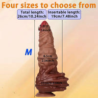 9.06in 10.24in 11.81in 13.39in Fantasy Big Thick Hand Design Silicone Dildo