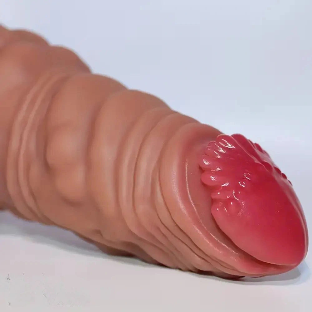 9.06in 10.24in 11.81in 13.39in Fantasy Big Thick Hand Design Silicone Dildo