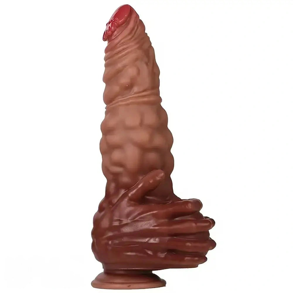 9.06in 10.24in 11.81in 13.39in Fantasy Big Thick Hand Design Silicone Dildo