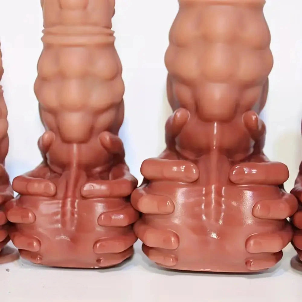 9.06in 10.24in 11.81in 13.39in Fantasy Big Thick Hand Design Silicone Dildo