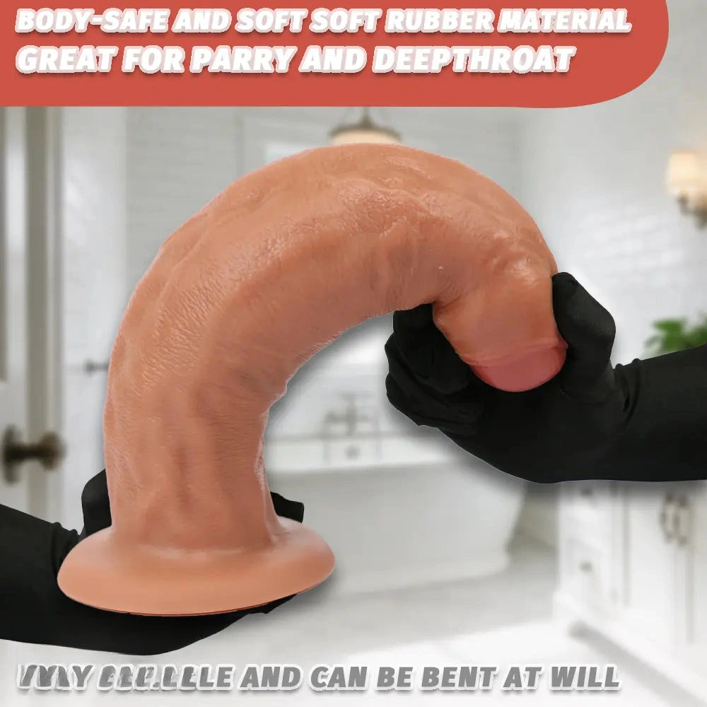 9.06in 10.63in 12.6in Uncut Big Realistic Penis Dildo Couple Sex Toy Supplies