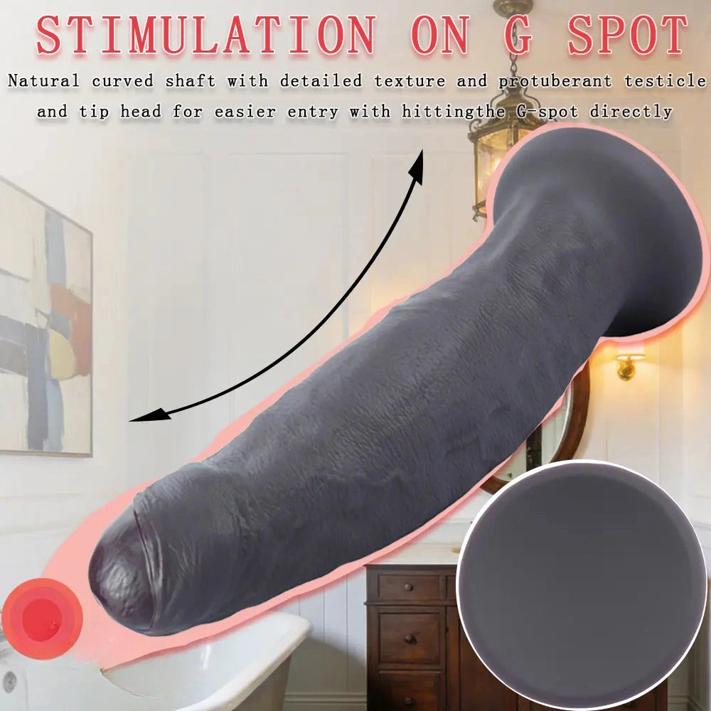9.06in 10.63in 12.6in Uncut Big Realistic Penis Dildo Couple Sex Toy Supplies