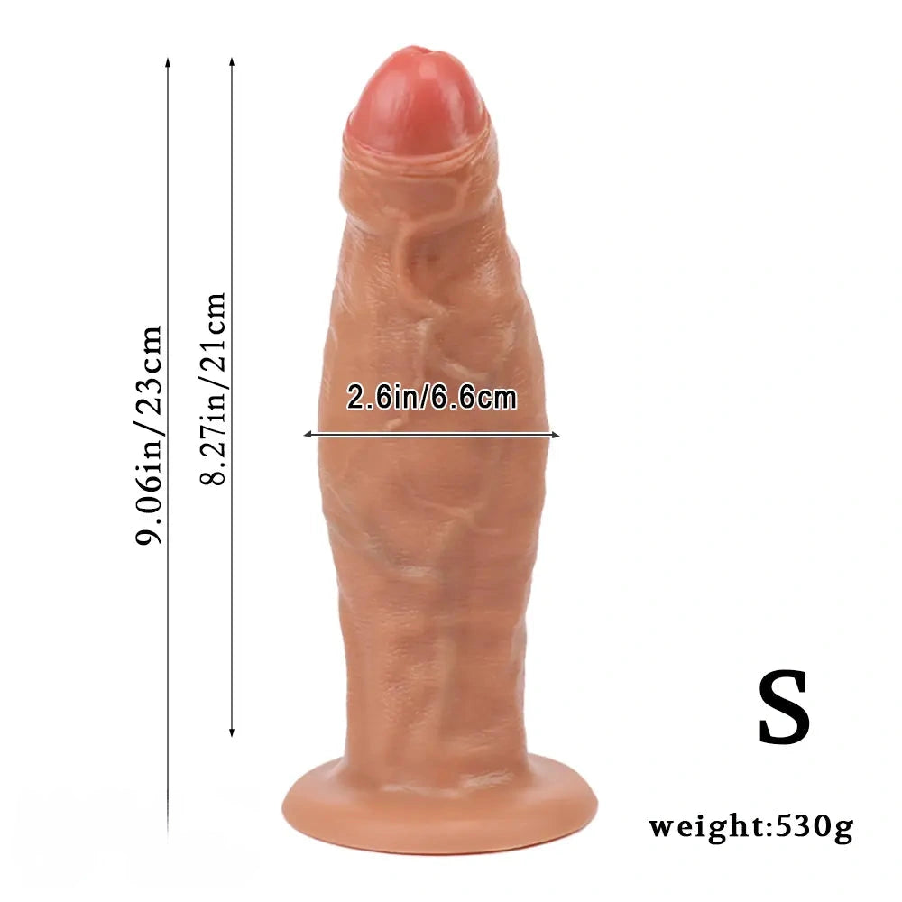 9.06in 10.63in 12.6in Uncut Big Realistic Penis Dildo Couple Sex Toy Supplies