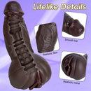 9.06in 3D Realistic Channel Pocket Pussy Dildo Lifelike Details For Couples