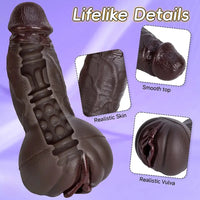 9.06in 3D Realistic Channel Pocket Pussy Dildo Lifelike Details For Couples