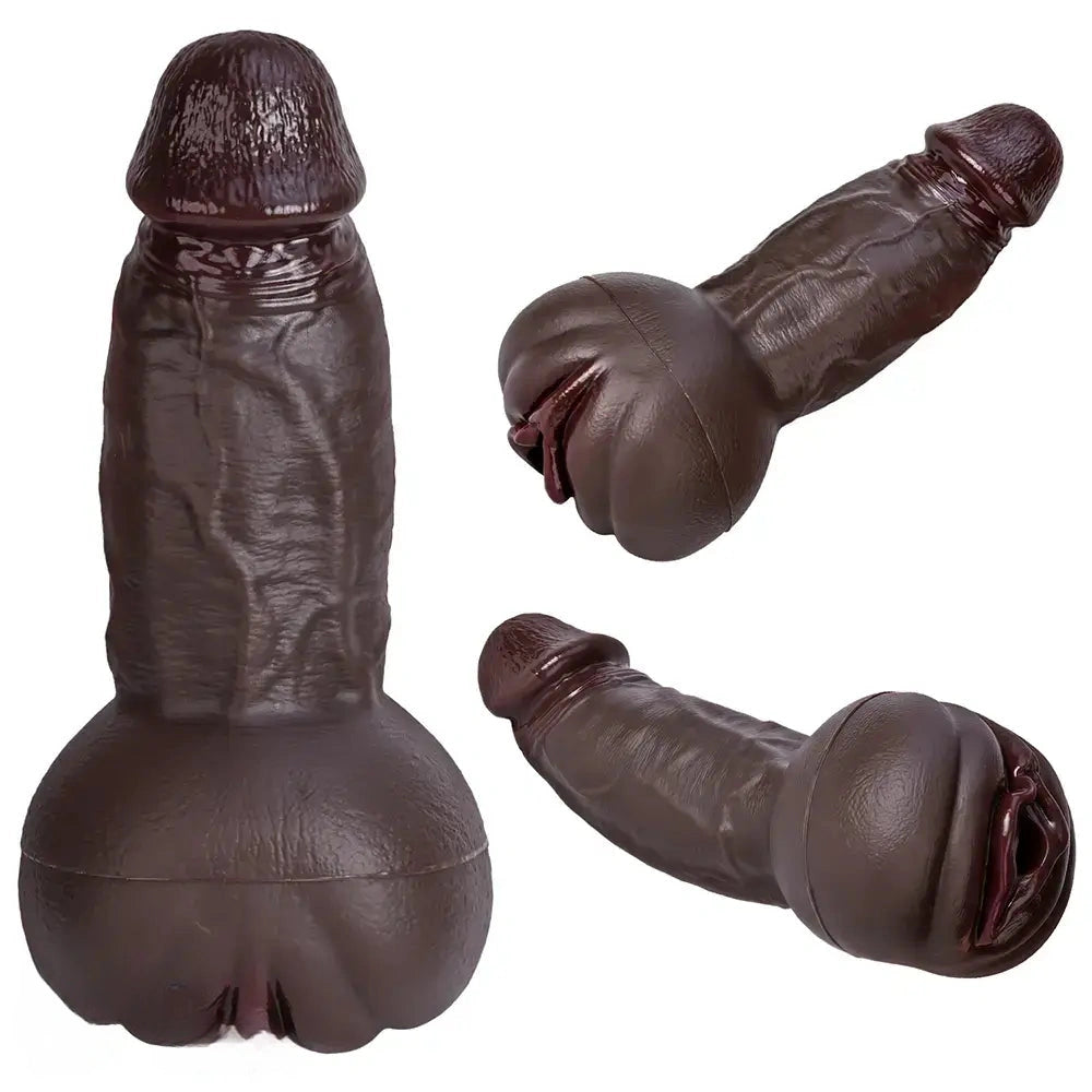 9.06in 3D Realistic Channel Pocket Pussy Dildo Lifelike Details For Couples