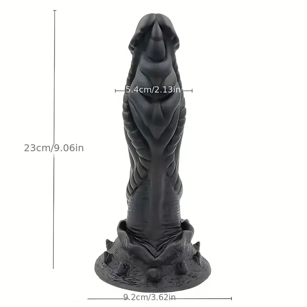 9.06in Alien Silicone Soft Big Black Dildo For G-Spot Stimulation