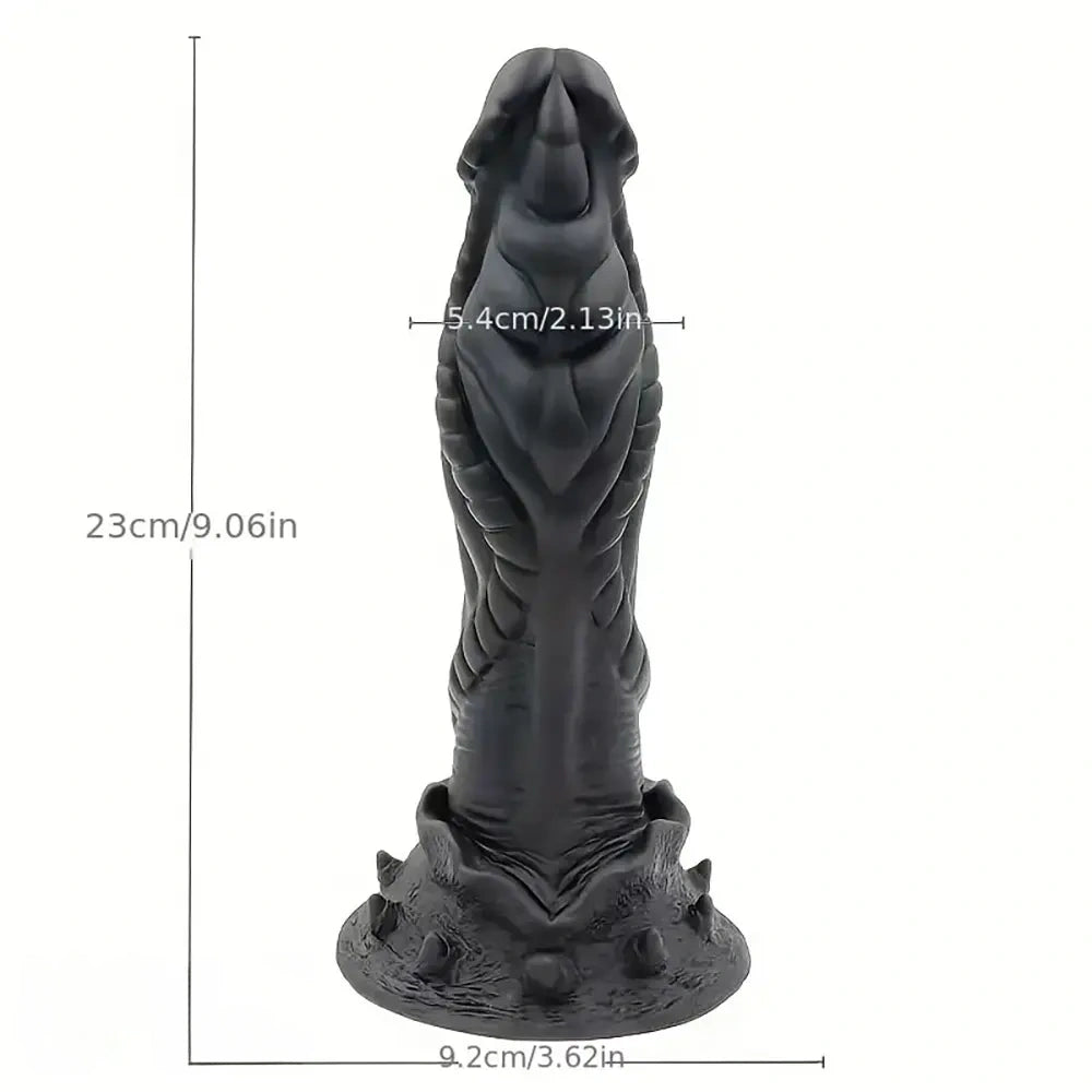 9.06in Alien Silicone Soft Big Black Dildo For G-Spot Stimulation