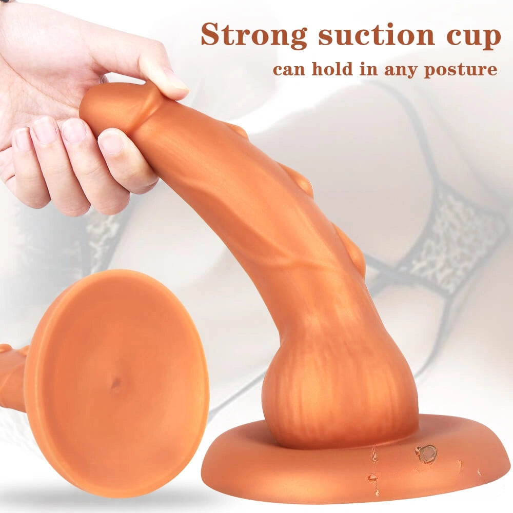 9.06in Animal Odd Gold Dildo Butt Plug Sex Toy For Adults