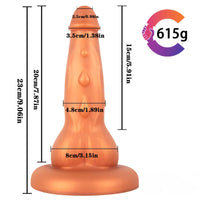 9.06in Animal Odd Gold Dildo Butt Plug Sex Toy For Adults