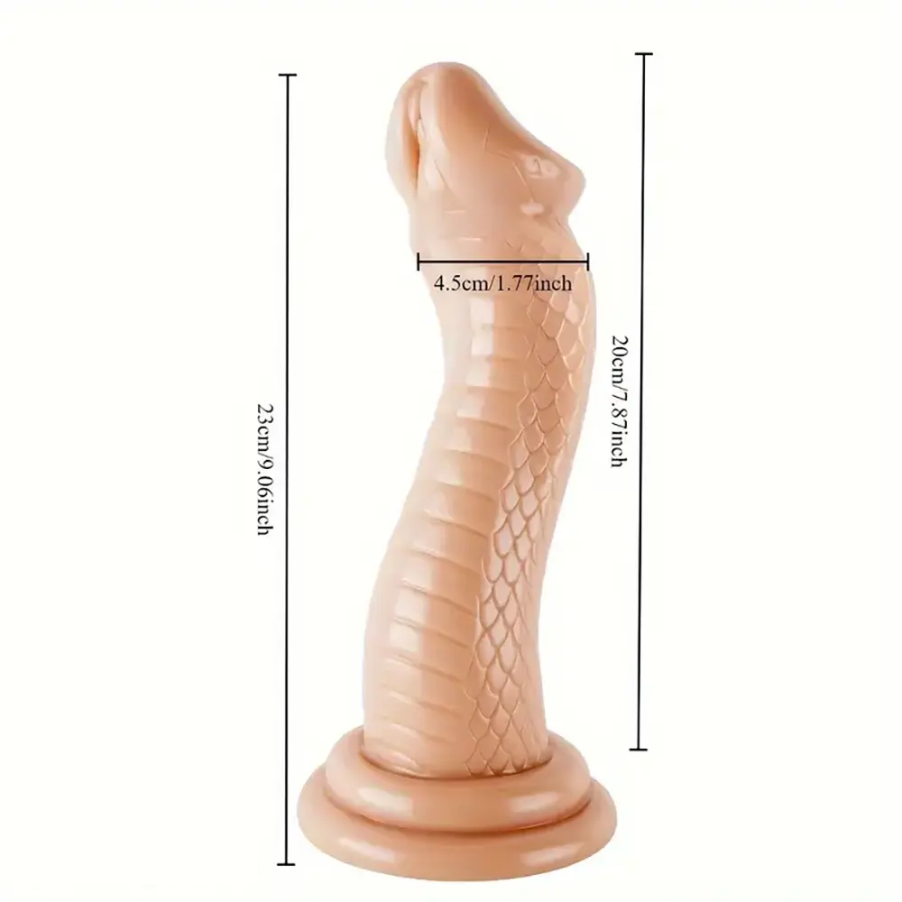 9.06in Cobra Shaped Snake Animal PVC Big Scale Texture Dildo