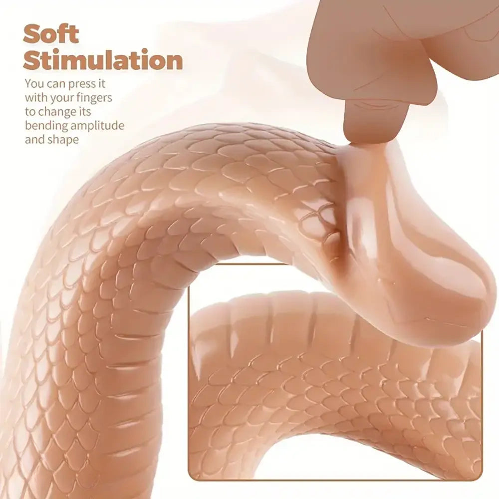9.06in Cobra Shaped Snake Animal PVC Big Scale Texture Dildo