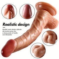 9.06in Curved Big Real Dildo With Suction Cup G-spot Adult Sex Toy
