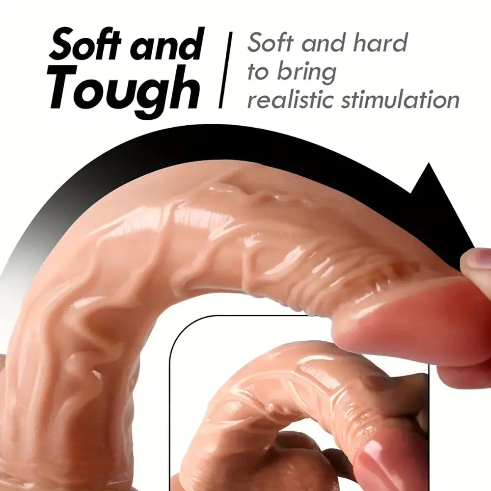 9.06in Curved Big Real Dildo With Suction Cup G-spot Adult Sex Toy