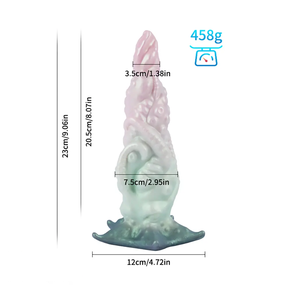 9.06in Deep Sea Tentacle Octopus Soft Silicone Big Dildo For Anus Clit