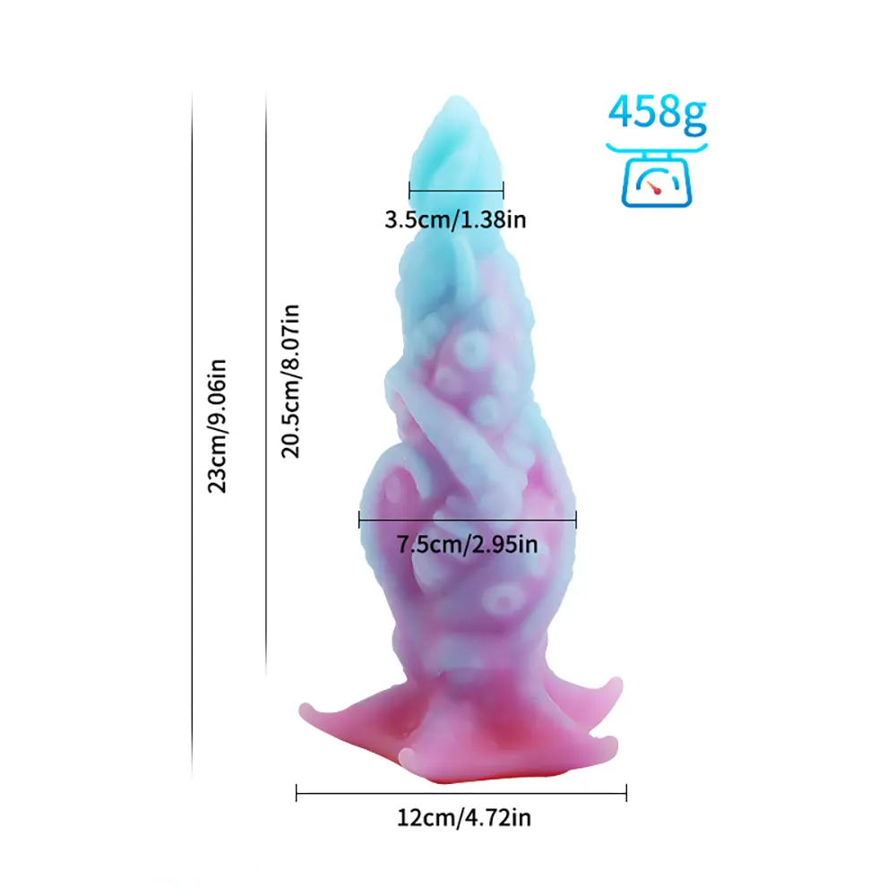 9.06in Deep Sea Tentacle Octopus Soft Silicone Big Dildo For Anus Clit