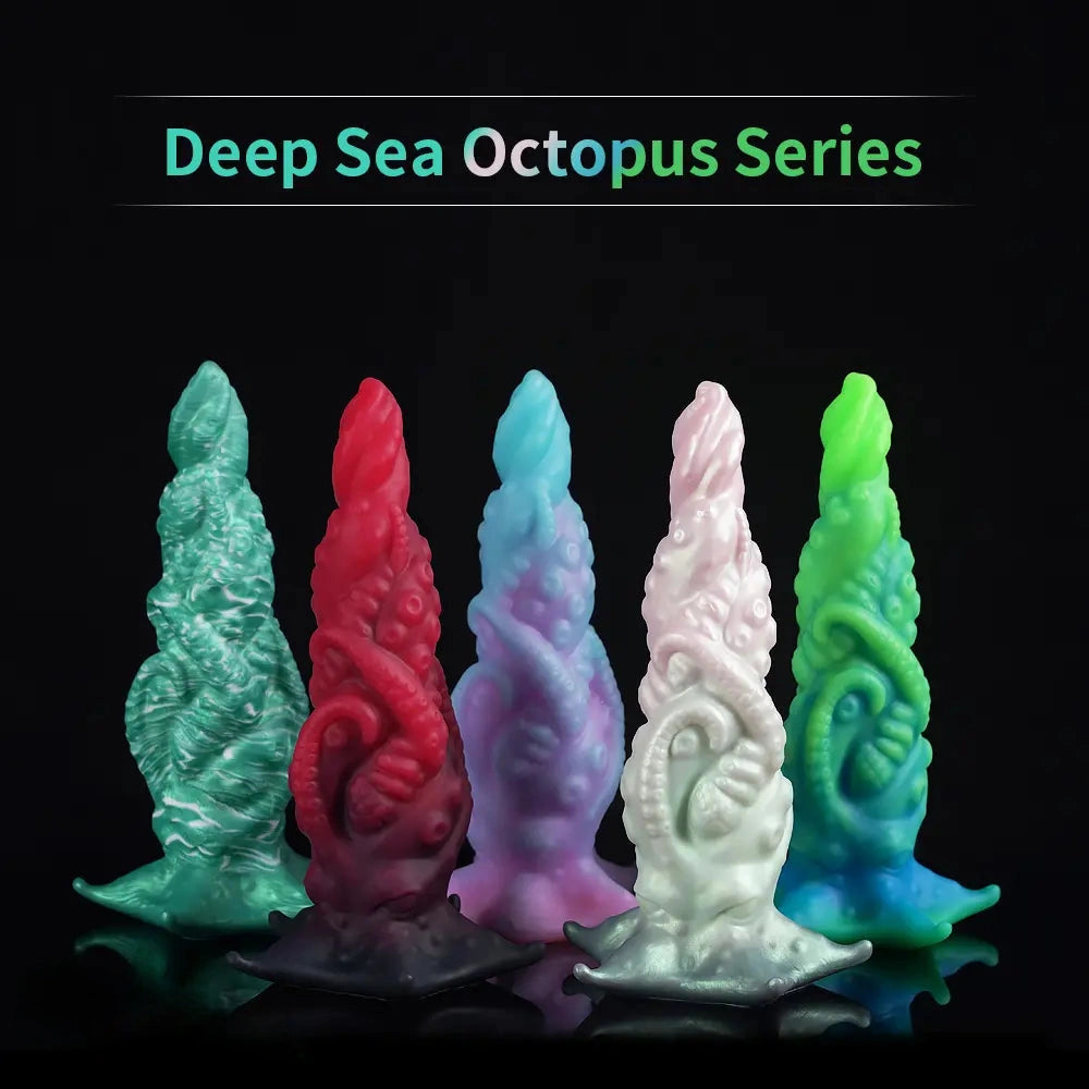 9.06in Deep Sea Tentacle Octopus Soft Silicone Big Dildo For Anus Clit