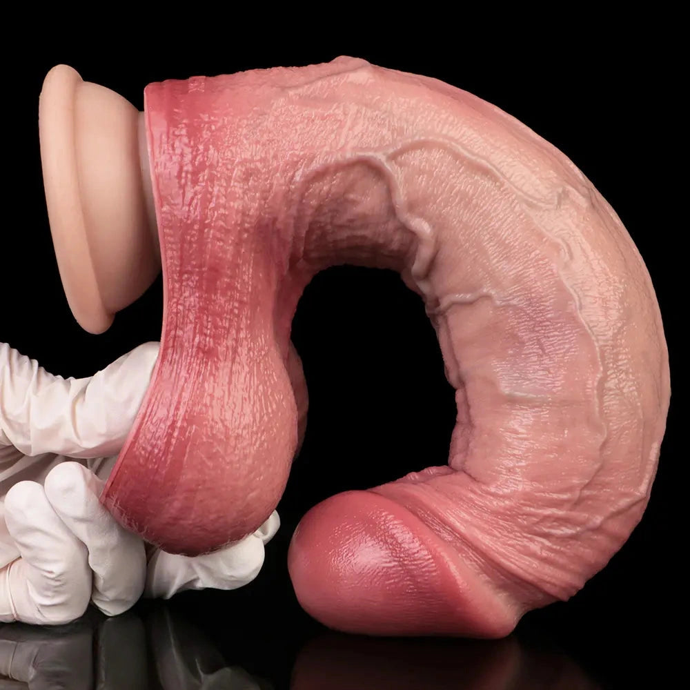 9.06in Double-layer Liquid Silicone Skin-like Soft Durable Construction Dildo
