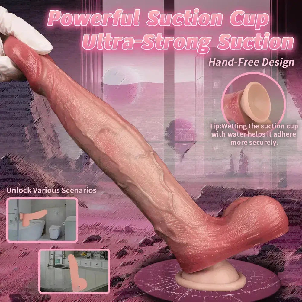 9.06in Double-layer Liquid Silicone Skin-like Soft Durable Construction Dildo