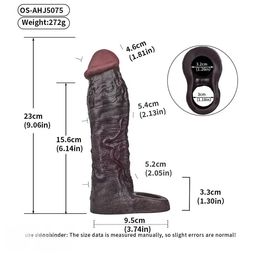 9.06in Elastic Penis Ring Dildo Sleeve For Men Couples Durable Sheath