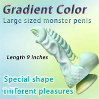 9.06in Fantasy Dragon Dildo Silicone Thick Large Anus Dildo With Suction Cup