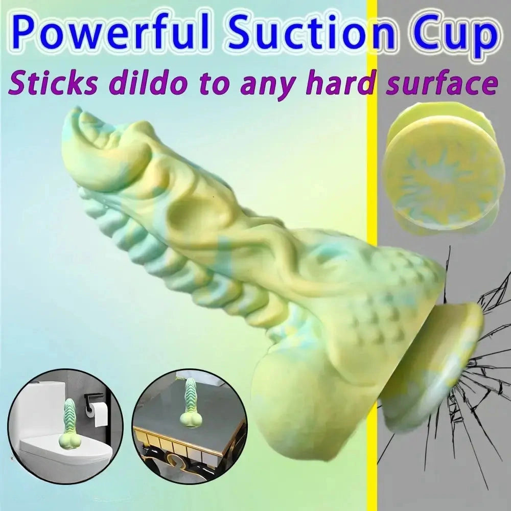 9.06in Fantasy Dragon Dildo Silicone Thick Large Anus Dildo With Suction Cup