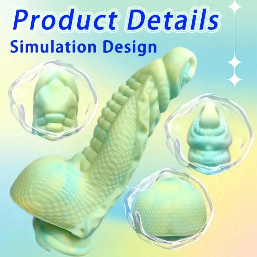 9.06in Fantasy Dragon Fantasy Monster Dildo Two Large Groove Textures