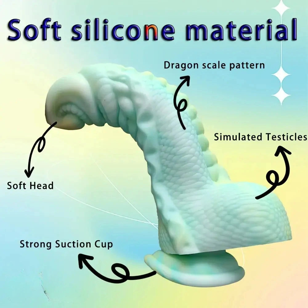 9.06in Fantasy Dragon Fantasy Monster Dildo Two Large Groove Textures