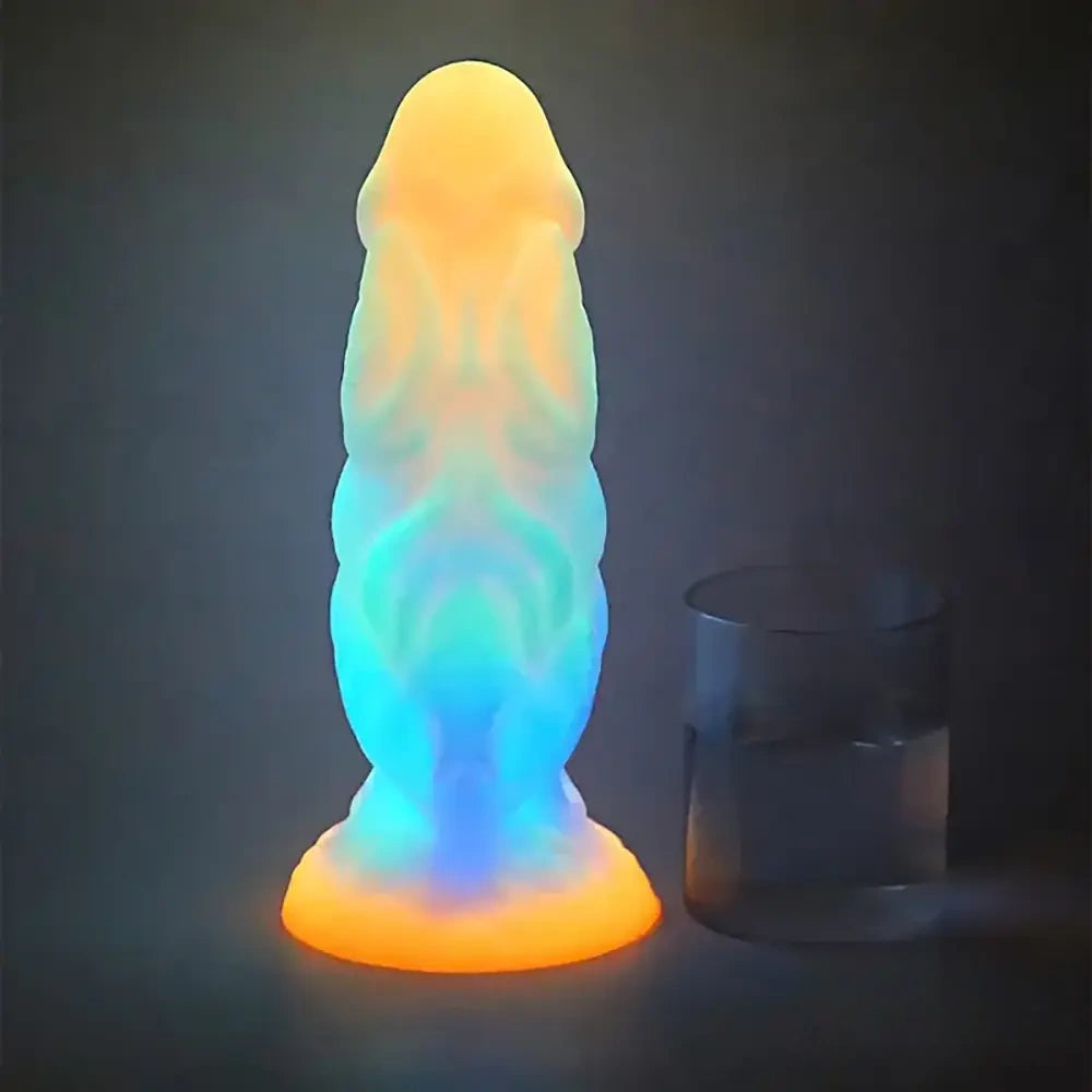 9.06in Fantasy Luminous Silicone Soft Big Dildo For Women Men Sex