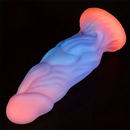 9.06in Fantasy Luminous Silicone Soft Big Dildo For Women Men Sex