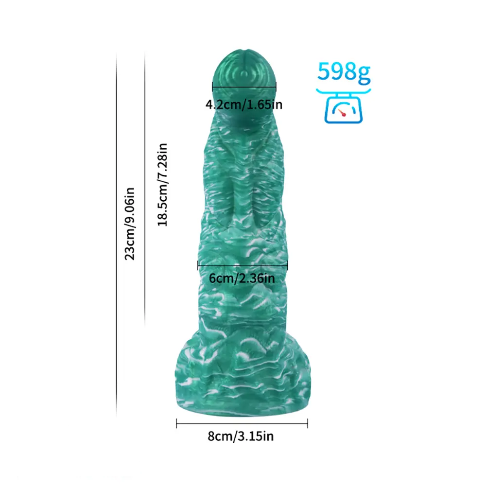9.06in Fantasy Silicone Soft Dildo Large Thick Suction Cup Anal Sex Toy