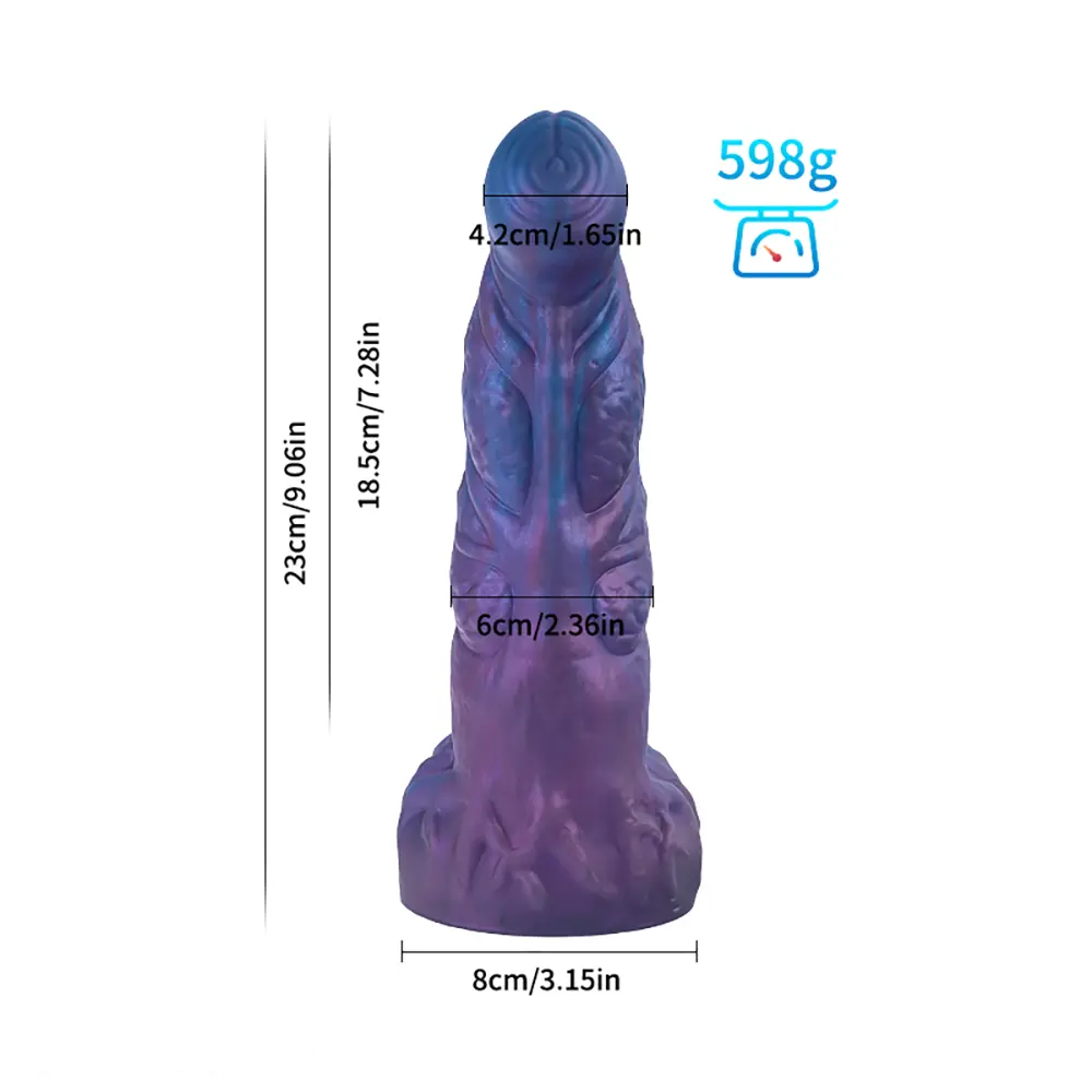 9.06in Fantasy Silicone Soft Dildo Large Thick Suction Cup Anal Sex Toy