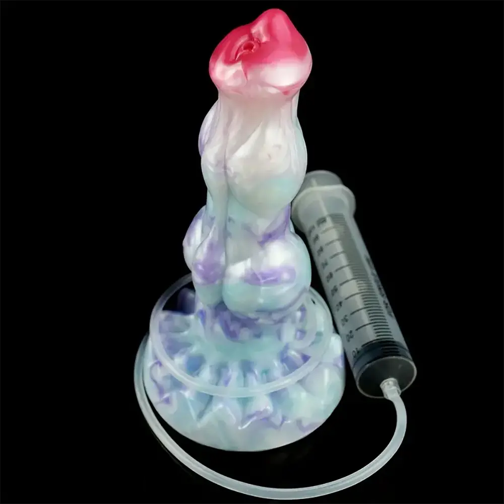 9.06in Fantasy Squirting Penis Silicone Big Dildo With Suction Cup