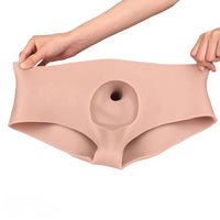 9.06in Hollow Penis Dildo Sleeve Silicone Soft Pants For Vaginal G-Spot