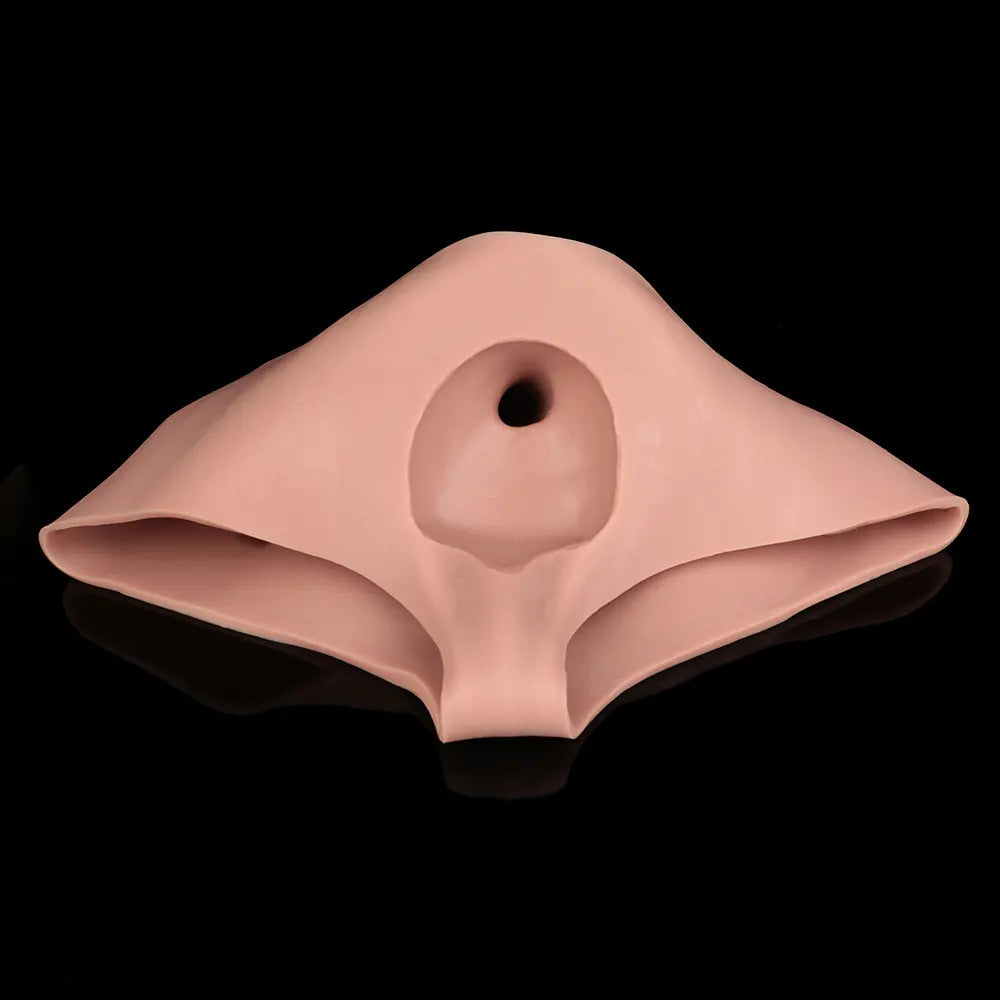 9.06in Hollow Penis Dildo Sleeve Silicone Soft Pants For Vaginal G-Spot