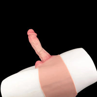 9.06in Hollow Penis Dildo Sleeve Silicone Soft Pants For Vaginal G-Spot
