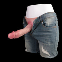 9.06in Hollow Penis Dildo Sleeve Silicone Soft Pants For Vaginal G-Spot