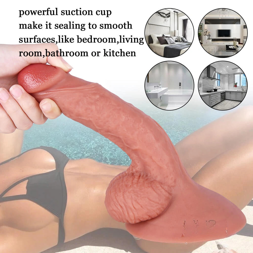 9.06in Liquid Silicone Dildo For Beginners with Powerful Sucker