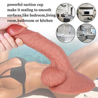 9.06in Liquid Silicone Dildo For Beginners with Powerful Sucker