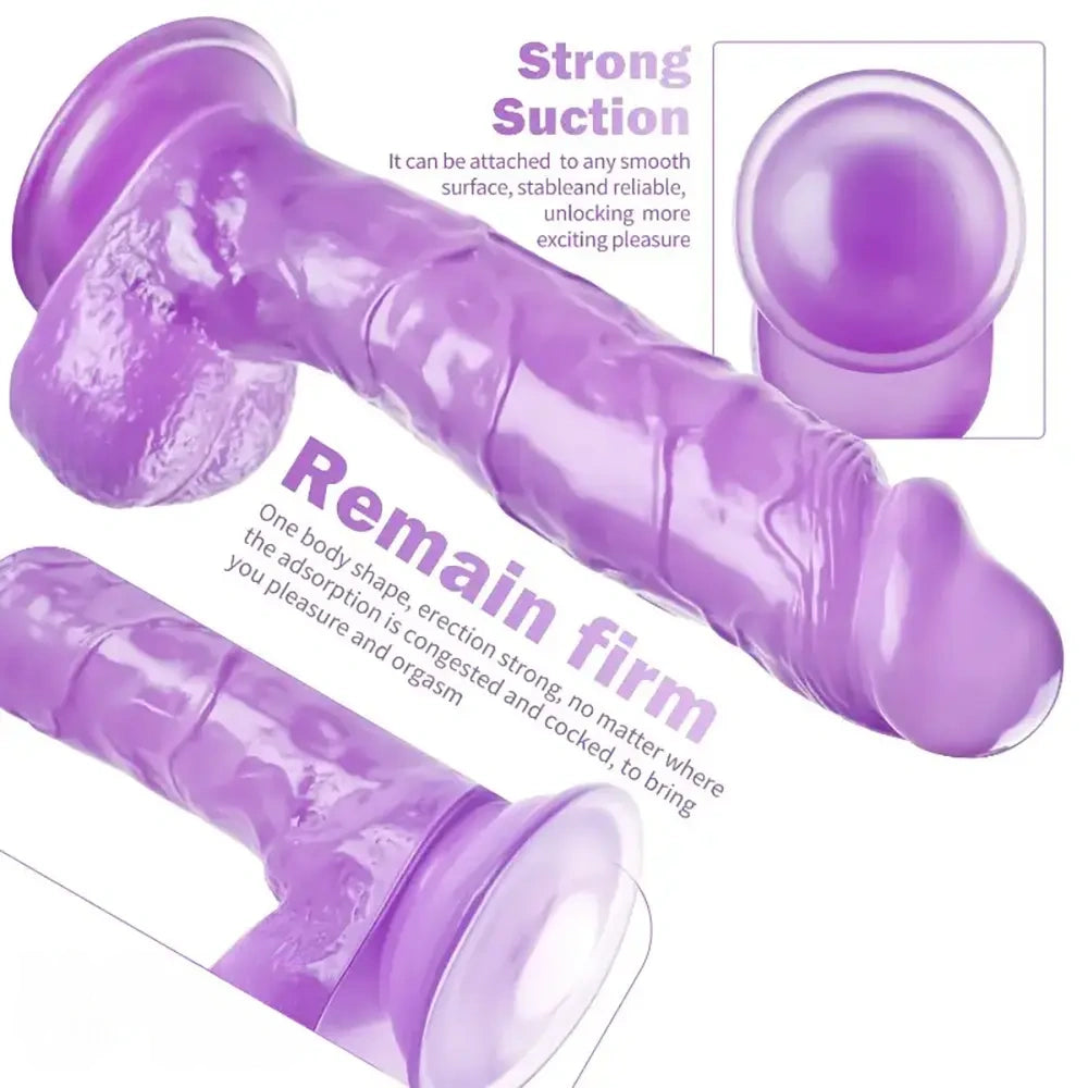 9.06in Realistic Lifelike Penis PVC Dildo With Strong Suction Cup