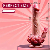 9.06in Realistic Silicone Dildo Vibrator With Thrusting Licking Heating