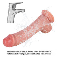 9.06in Realistic Silicone Dildo With Suction Cup For Erotic Vagina