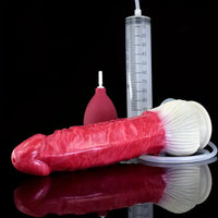 9.06in Realistic Squirting Big Silicone Dick Spiked Silicone Dildo