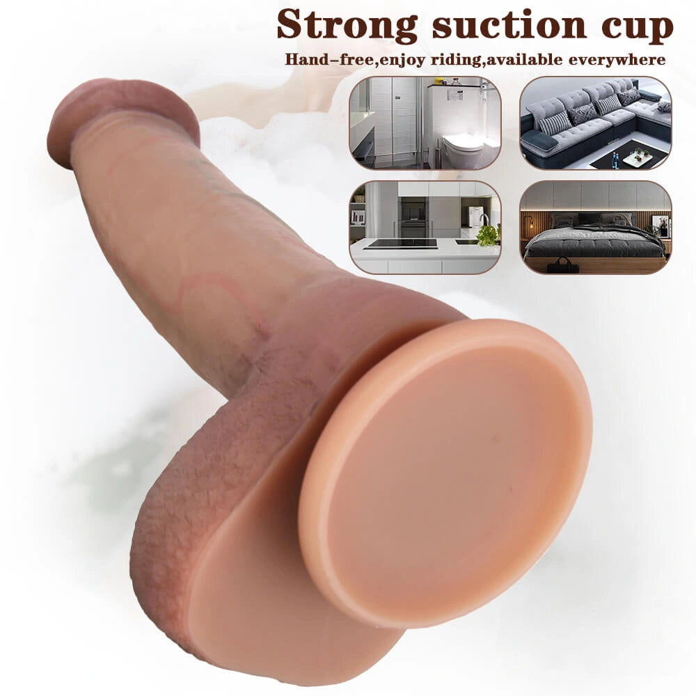 9.06in Redhead Riding Dildo Cyberskin Sex Toy For Orgasm