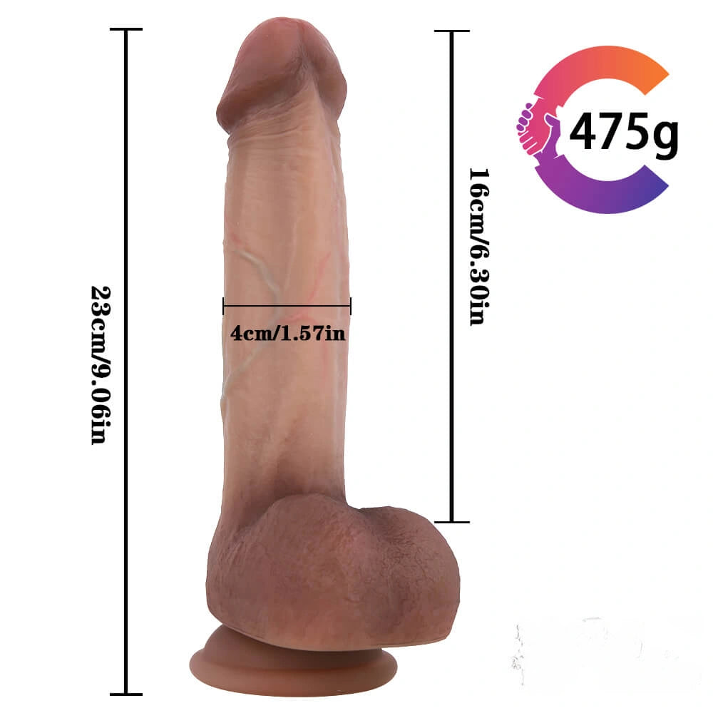 9.06in Redhead Riding Dildo Cyberskin Sex Toy For Orgasm