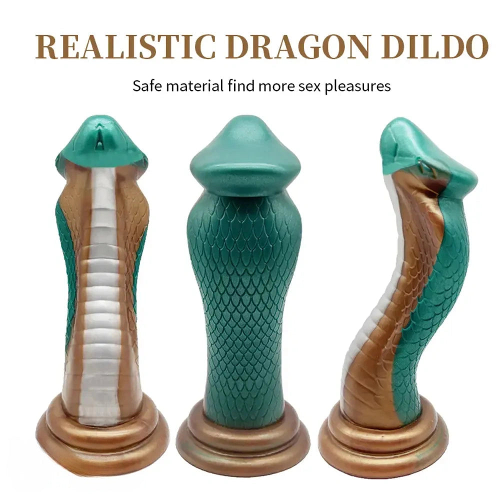 9.06in Silicone Soft Big Fantasy Snake Curved Dildo For Sex Love