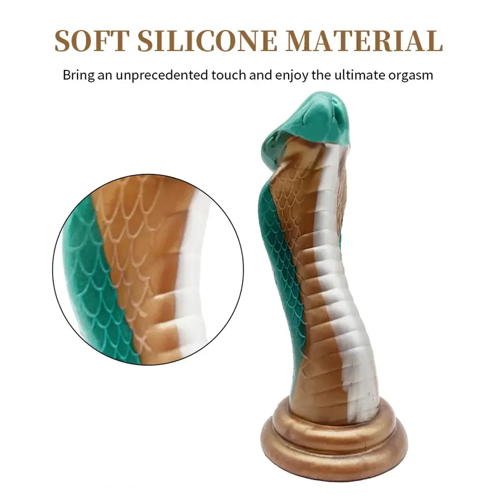 9.06in Silicone Soft Big Fantasy Snake Curved Dildo For Sex Love