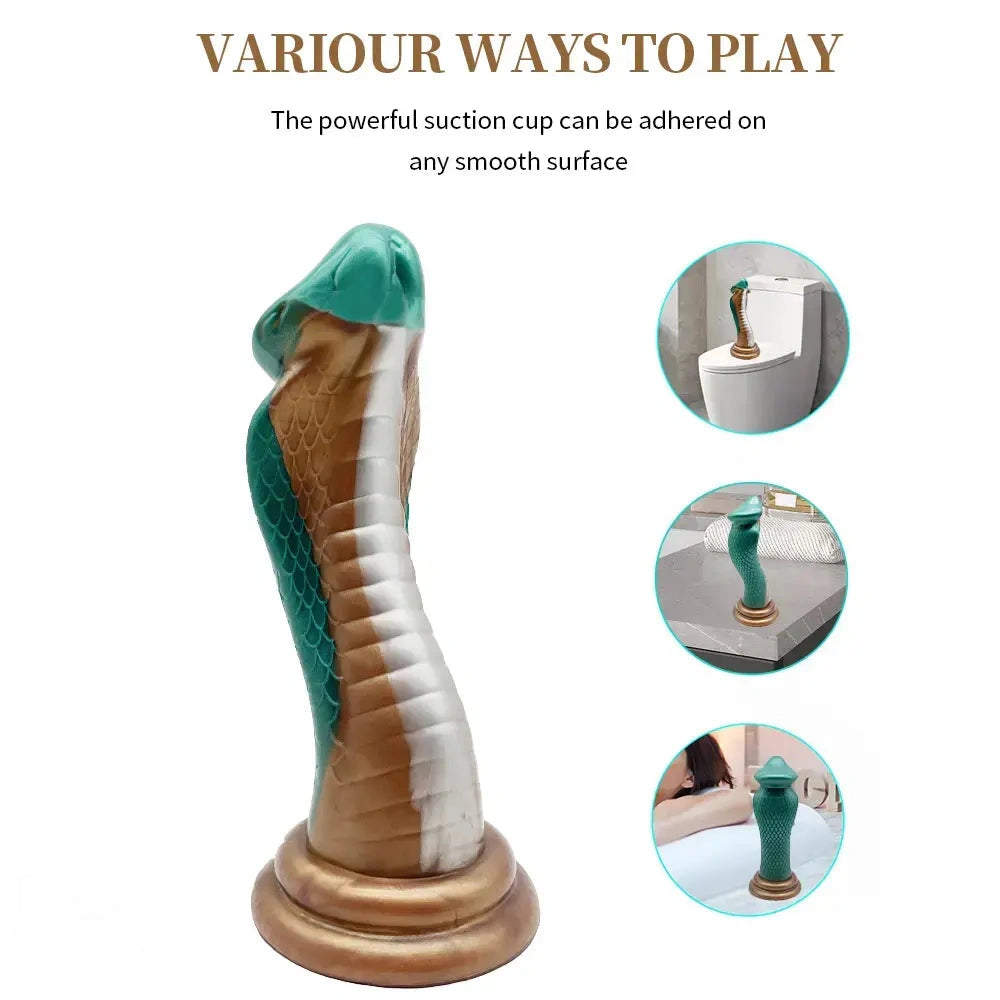 9.06in Silicone Soft Big Fantasy Snake Curved Dildo For Sex Love