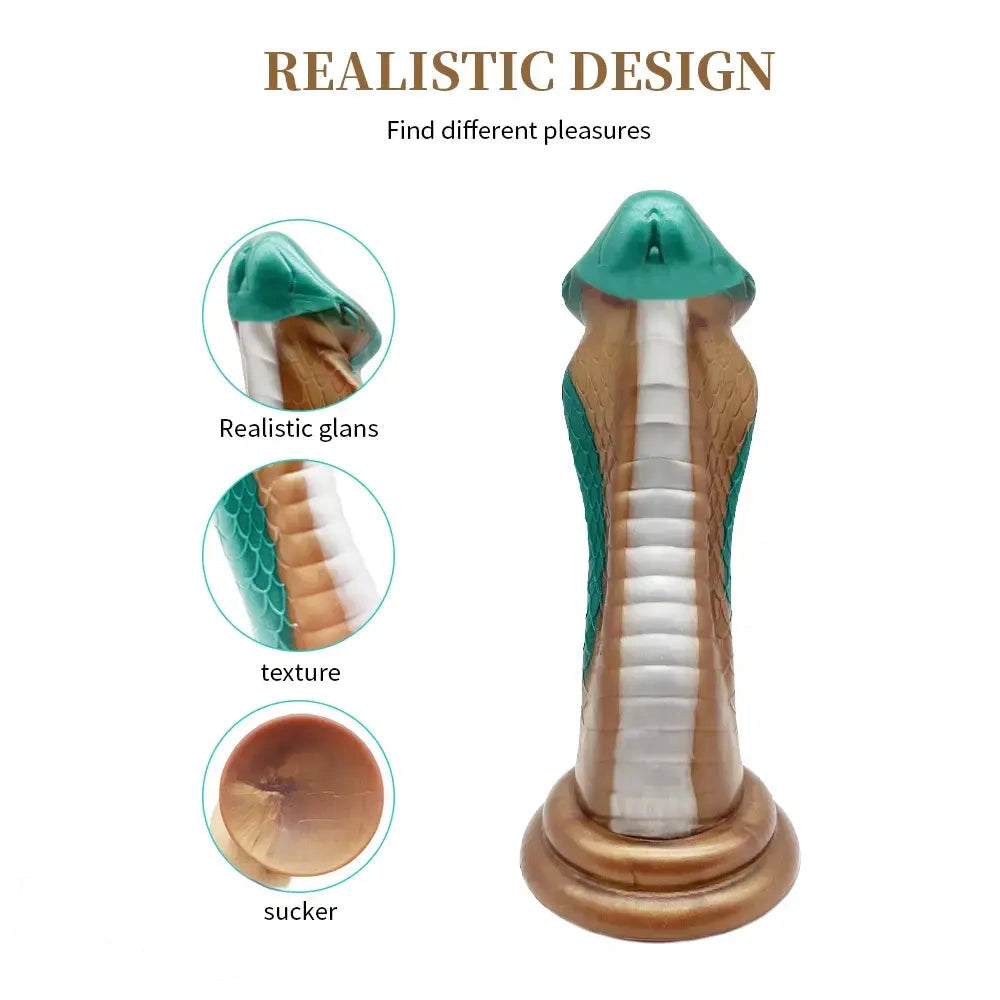 9.06in Silicone Soft Big Fantasy Snake Curved Dildo For Sex Love