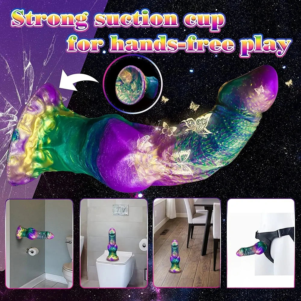 9.06in Silicone Soft Fantasy Big Wolf Knot Dildo With Suction Cup